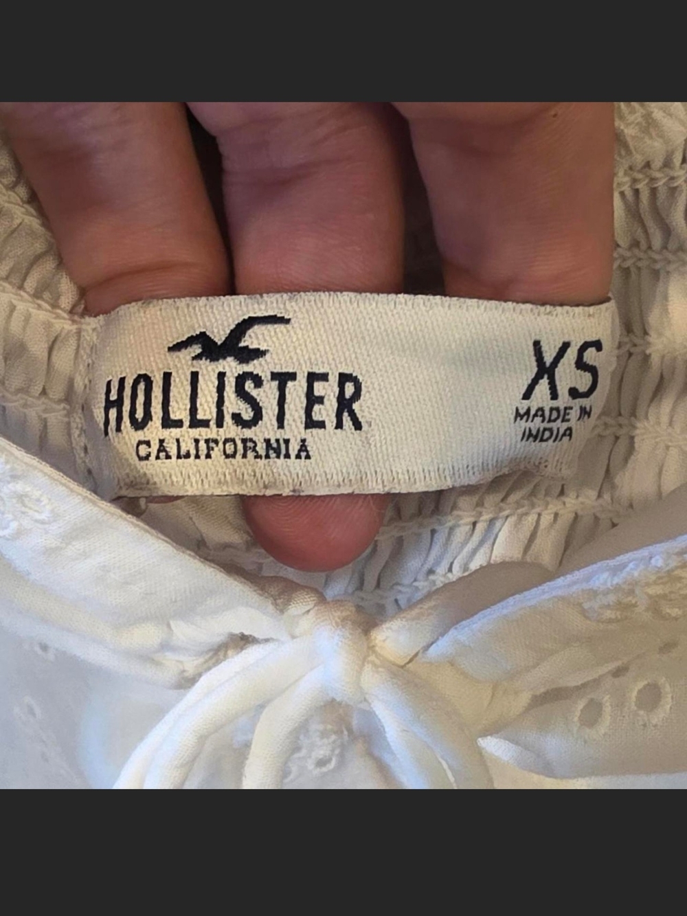 Hollister White Eyelet Crop Top